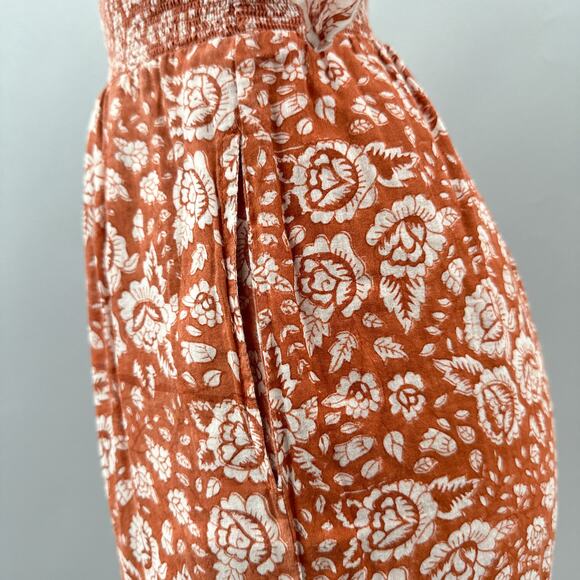 Cleobella Printed Jess Jumpsuit Burnt Orange Cream Floral Women's Size Small - Picture 10 of 16